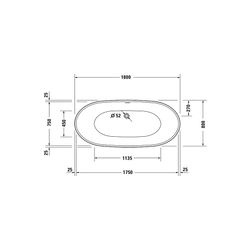 Duravit DuraVato Badewanne 690x800x1800mm, 202l, Weiß glänzend, Oval, Freisteh... DURAVIT-700569000000000 4067116007541 (Abb. 1)