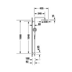 Duravit C.1 Duschsystem, Einhebel-Brausemischer, Mattschwarz, Höhe 1200mm, Länge ... DURAVIT-C14280007046 4053424891170 (Abb. 1)