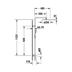 Duravit B.1 Duschsystem, Chrom, Thermostat, Hand- und Kopfbrause 250mm, 11l/min, ... DURAVIT-B14280008010 4053424865799 (Abb. 1)