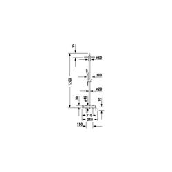 Duravit C.1 Duschsystem, Einhebel-Brausemischer, Chrom HG, Höhe 1200mm, Brausesch... DURAVIT-C14280007010 4053424455273 (Abb. 1)