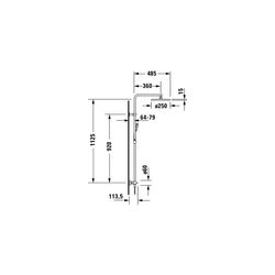 Duravit B.2 Duschsystem, Chrom, Thermostat, Hand- und Kopfbrause 250mm, 11l/min, ... DURAVIT-B24280008010 4053424865805 (Abb. 1)