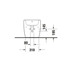 Duravit Qatego Stand Bidet 600x390x400mm, Weiß Hochglanz, 1 HL, mit Überlauf, Back ... DURAVIT-2263100000 4067116305203 (Abb. 1)