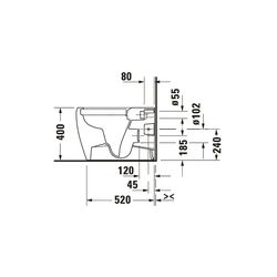 Duravit Qatego Stand WC 600x390x400mm, Weiß Hochglanz, HygieneGlaze, Back to wall, ... DURAVIT-2020092000 4067116999259 (Abb. 1)
