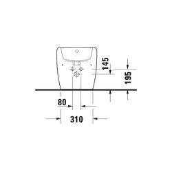 Duravit Qatego Stand Bidet 600x390x400mm, Weiß Hochglanz, 1 HL, mit Überlauf, Back ... DURAVIT-2263100000 4067116305203 (Abb. 1)