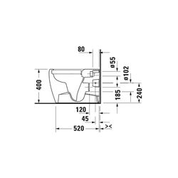Duravit Qatego Stand WC 600x390x400mm, Weiß Hochglanz, HygieneGlaze, Back to wall, ... DURAVIT-2020092000 4067116999259 (Abb. 1)