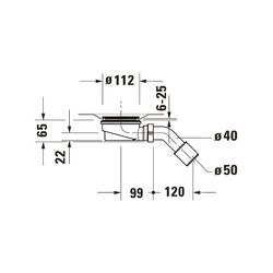 Duravit Sustano Duschwannenablauf aus Kunststoff 160x205x65mm, waagerecht, Spe... DURAVIT-791291000000000 4063382920607 (Abb. 1)