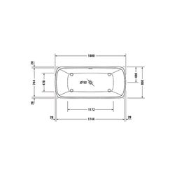 Duravit Qatego Whirlwanne Rechteckig, Freistehend, 800x1800x600mm, Air-System,... DURAVIT-760911000AS0000 4067116074178 (Abb. 1)