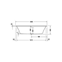 Duravit Qatego Whirlwanne Rechteckig, Einbau, 800x1800x480mm, Air-System, 2 Rü... DURAVIT-760614000AS0000 4067116074253 (Abb. 1)