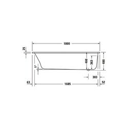 Duravit Qatego Whirlwanne Rechteckig, Einbau, 800x1800x480mm, Combi-System E, ... DURAVIT-760613000CE1000 4067116074017 (Abb. 1)