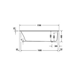 Duravit Qatego Whirlwanne Rechteckig, Einbau, 700x1700x480mm, Air-System, 1 Rü... DURAVIT-760611000AS0000 4067116074116 (Abb. 1)