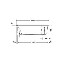Duravit Qatego Whirlwanne Rechteckig, Einbau, 700x1600x480mm, Air-System, 1 Rü... DURAVIT-760610000AS0000 4067116074260 (Abb. 1)