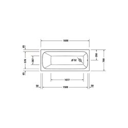Duravit Qatego Whirlwanne Rechteckig, Einbau, 700x1600x480mm, Air-System, 1 Rü... DURAVIT-760610000AS0000 4067116074260 (Abb. 1)