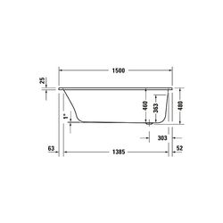 Duravit Qatego Whirlwanne Rechteckig, Einbau, 750x1500x480mm, Jet-System, 1 Rü... DURAVIT-760609000JS1000 4067116074307 (Abb. 1)