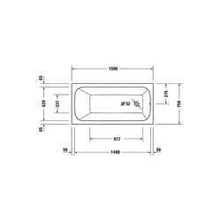 Duravit Qatego Whirlwanne Rechteckig, Einbau, 750x1500x480mm, Jet-System, 1 Rü... DURAVIT-760609000JS1000 4067116074307 (Abb. 1)
