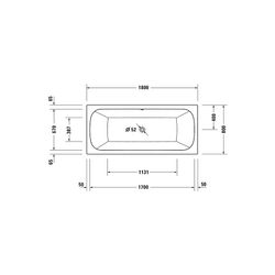 Duravit Qatego Whirlwanne Rechteckig, Einbau, 800x1800x480mm, Air-System, 2 Rü... DURAVIT-760614000AS0000 4067116074253 (Abb. 1)