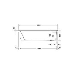 Duravit Qatego Whirlwanne Rechteckig, Einbau, 800x1800x480mm, Combi-System E, ... DURAVIT-760613000CE1000 4067116074017 (Abb. 1)