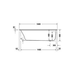 Duravit Qatego Whirlwanne Rechteckig, Einbau, 700x1600x480mm, Air-System, 1 Rü... DURAVIT-760610000AS0000 4067116074260 (Abb. 1)