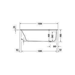 Duravit Qatego Whirlwanne Rechteckig, Einbau, 750x1500x480mm, Jet-System, 1 Rü... DURAVIT-760609000JS1000 4067116074307 (Abb. 1)