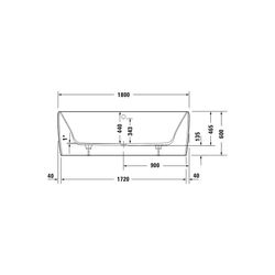 Duravit Qatego Badewanne600x870x1800mm, 264l, Mattweiß, Rechteckig, Vorwand, 2... DURAVIT-700615000000000 4067116068931 (Abb. 1)