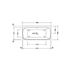 Duravit Qatego Whirlwanne Rechteckig, Vorwand, 870x1800x600mm, Air-System, 2 R... DURAVIT-760615000AS0000 4067116074185 (Abb. 1)