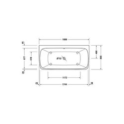 Duravit Qatego Whirlwanne Rechteckig, Vorwand, 870x1800x600mm, Air-System, 2 R... DURAVIT-760615000AS0000 4067116074185 (Abb. 1)