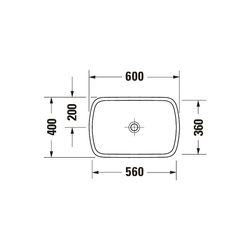 Duravit Qatego Aufsatzbecken 600mm, Weiß Hochglanz, Oval, ohne Überlauf und HLB, Ge... DURAVIT-2384600079 4067116996142 (Abb. 1)