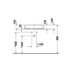Duravit Qatego Aufsatzbecken 600mm, Weiß Hochglanz, HygieneGlaze, Rechteckig, ohne ... DURAVIT-2383602079 4067116073461 (Abb. 1)