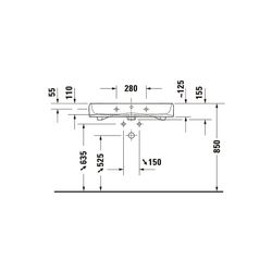 Duravit Qatego Waschtisch 470x800x150mm wandhäng., Weiß Hochglanz, Rechteckig, 1 WP... DURAVIT-2382800000 4067116998191 (Abb. 1)