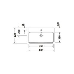 Duravit Qatego Waschtisch 470x800x150mm wandhäng., Weiß Hochglanz, Rechteckig, 1 WP... DURAVIT-2382800000 4067116998191 (Abb. 1)