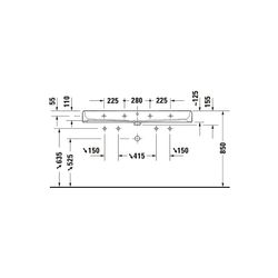 Duravit Qatego Waschtisch 470x1200x150mm wandhäng., Weiß Hochglanz, Rechteckig, Dur... DURAVIT-2382120028 4067116305517 (Abb. 1)