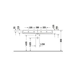 Duravit Qatego Waschtisch 470x1200x150mm wandhäng., Weiß Hochglanz, Rechteckig, Dur... DURAVIT-2382120028 4067116305517 (Abb. 1)
