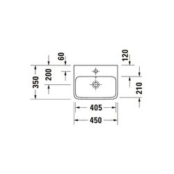 Duravit Qatego Handwaschbecken 350x450x145mm, Weiß Hochglanz, HygieneGlaze, Rechtec... DURAVIT-0746452060 4067116069679 (Abb. 1)