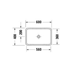 Duravit Qatego Aufsatzbecken 600mm, Weiß Hochglanz, HygieneGlaze, Rechteckig, ohne ... DURAVIT-2383602079 4067116073461 (Abb. 1)