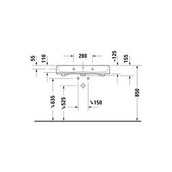 Duravit Qatego Waschtisch 470x800x150mm wandhäng., Weiß Hochglanz, Rechteckig, 1 WP... DURAVIT-2382800000 4067116998191 (Abb. 1)