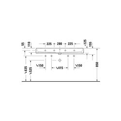 Duravit Qatego Waschtisch 470x1200x150mm wandhäng., Weiß Hochglanz, Rechteckig, Dur... DURAVIT-2382120028 4067116305517 (Abb. 1)