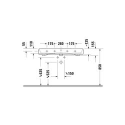 Duravit Qatego Waschtisch 470x1000x150mm wandh. Weiß Hochglanz, Rechteckig, HYG, 1 ... DURAVIT-2382102060 4067116070149 (Abb. 1)