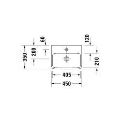 Duravit Qatego Handwaschbecken 350x450x145mm, Weiß Hochglanz, HygieneGlaze, Rechtec... DURAVIT-0746452060 4067116069679 (Abb. 1)