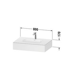 Duravit Qatego Einbauwaschtisch mit Konsole 550x800x170mm, Taupe Matt, mit Übe... DURAVIT-QA4690091910000 4067116259162 (Abb. 1)