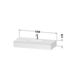 Duravit Qatego Einbauwaschtisch mit Konsole 550x1200x170mm, Mattweiß, mit Über... DURAVIT-QA4692018180000 4067116259285 (Abb. 1)