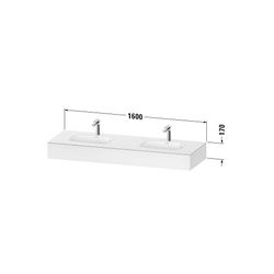 Duravit Qatego Einbauwaschtisch mit Konsole 550x1600x170mm, Graphit Matt, mit ... DURAVIT-QA4695049490000 4067116259551 (Abb. 1)