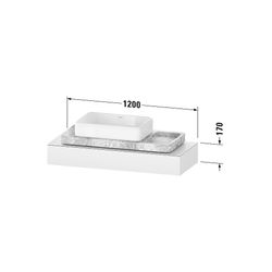Duravit Qatego Konsole 480x1200-2000x170mm, 1 Ausschnitt/Waschplatz, Graphit S... DURAVIT-QA4699080800000 4067116204674 (Abb. 1)