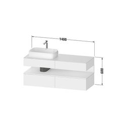 Duravit Qatego Konsolenwaschtischunterbau wandhäng. 550x1400x600mm 1 OF L, Tau... DURAVIT-QA4765083830000 4067116229257 (Abb. 1)