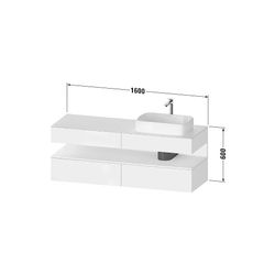Duravit Qatego Konsolenwaschtischunterbau wandh 550x1600x600mm 1 OF R, Graphit... DURAVIT-QA4778018800000 4067116234763 (Abb. 1)