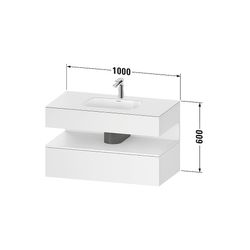 Duravit Qatego Einbauwaschtisch mit Konsolenwaschtischunterbau 550x1000x600mm ... DURAVIT-QA4786080910010 4067116251173 (Abb. 1)
