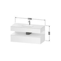 Duravit Qatego Einbauwaschtisch mit Konsolenwaschtischunterbau 550x1200x600mm ... DURAVIT-QA4787091840000 4067116240504 (Abb. 1)