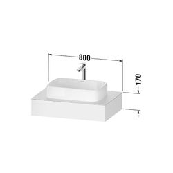 Duravit Qatego Konsole 550x800x170mm, 1 Ausschnitt/Waschplatz, Mattweiß, ohne ... DURAVIT-QA4800018180000 4067116099508 (Abb. 1)