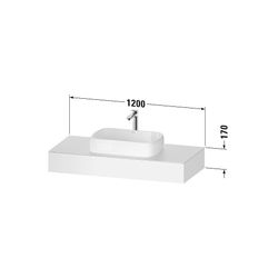 Duravit Qatego Konsole 550x1200x170mm, 1 Ausschnitt/Waschplatz, Weiß Hochglanz... DURAVIT-QA4802022220000 4067116258578 (Abb. 1)