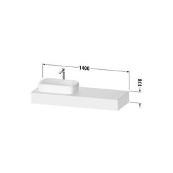 Duravit Qatego Konsole 550x1400x170mm, 1 Ausschnitt/Waschplatz, Mattweiß, ohne... DURAVIT-QA4803018180000 4067116258646 (Abb. 1)
