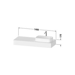 Duravit Qatego Konsole 550x1400x170mm, 1 Ausschnitt/Waschplatz, Basalt Matt, o... DURAVIT-QA4804043430000 4067116258745 (Abb. 1)