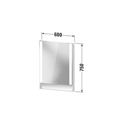 Duravit Qatego SpiegelWandmontage 65x600x750mm, Mattweiß, LED, 23W, Betätigung... DURAVIT-QA7081018180000 4067116204759 (Abb. 1)